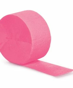 Creative Converting Solid Color Tableware Candy Pink Crepe Streamers 81'