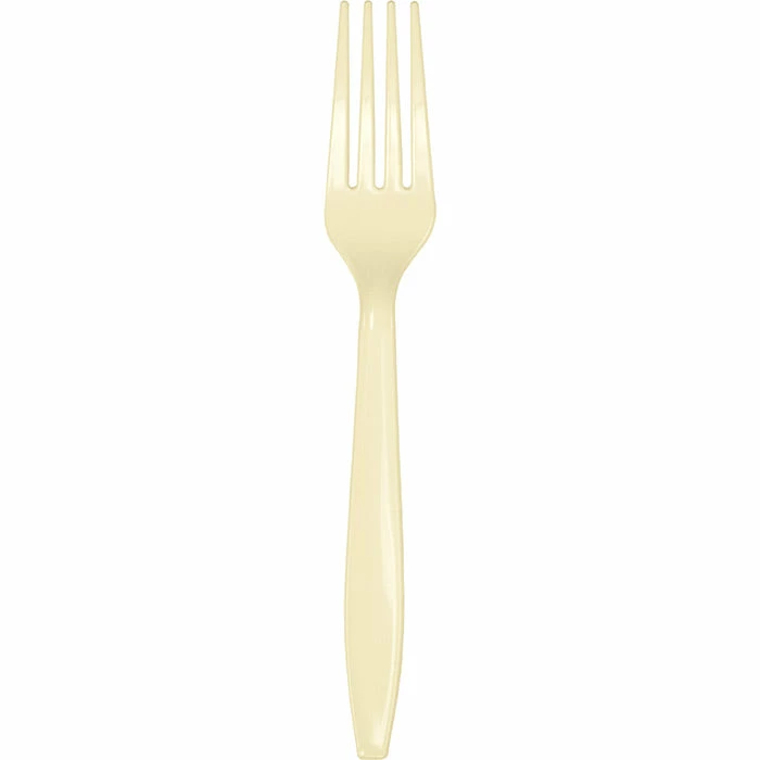 Creative Converting Ivory Plastic Forks, 50 Ct Solid Color Tableware