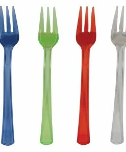 Creative Converting Themed Tableware Assorted Color Mini Appetizer Forks, 24 Ct