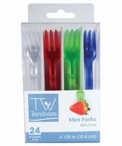 Creative Converting Themed Tableware Assorted Color Mini Appetizer Forks, 24 Ct