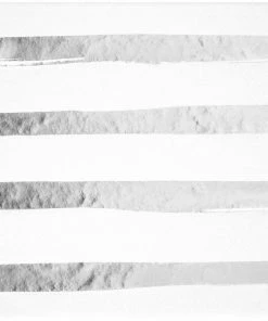 Creative Converting Toc White Silver Foil Luncheon Napkin 3Ply, Foil Stamp Silver, 16 Ct