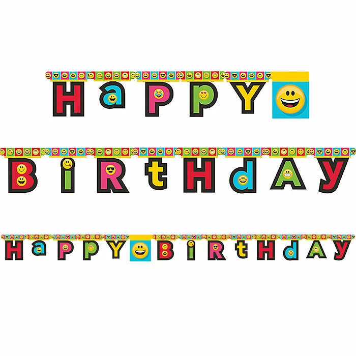 Creative Converting Kids Birthday Party Themes Show Your Emojions Jointed Banner Lg