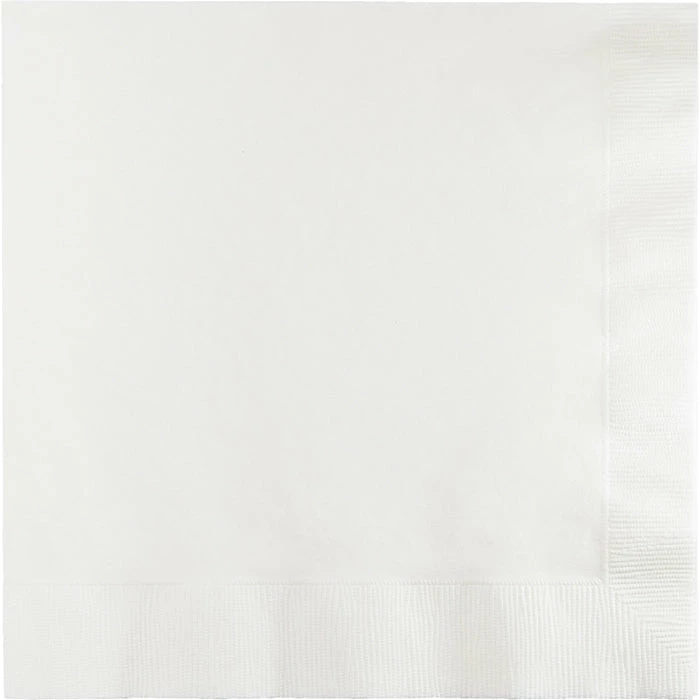 Creative Converting Solid Color Tableware White Luncheon Napkin 3Ply, 50 Ct