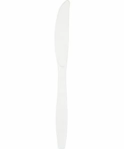 Creative Converting Solid Color Tableware White Premium Plastic Knives, 50 Ct