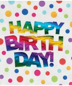 Creative Converting Rainbow Foil Birthday Napkins, 16 Ct