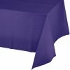 Creative Converting Solid Color Tableware Purple Plastic Tablecover 54" X 108"