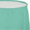 Creative Converting Solid Color Tableware Fresh Mint Plastic Tableskirt, 14' X 29"