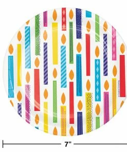 Creative Converting Kids Birthday Party Themes Bright Birthday Dessert Plates, 8 Ct