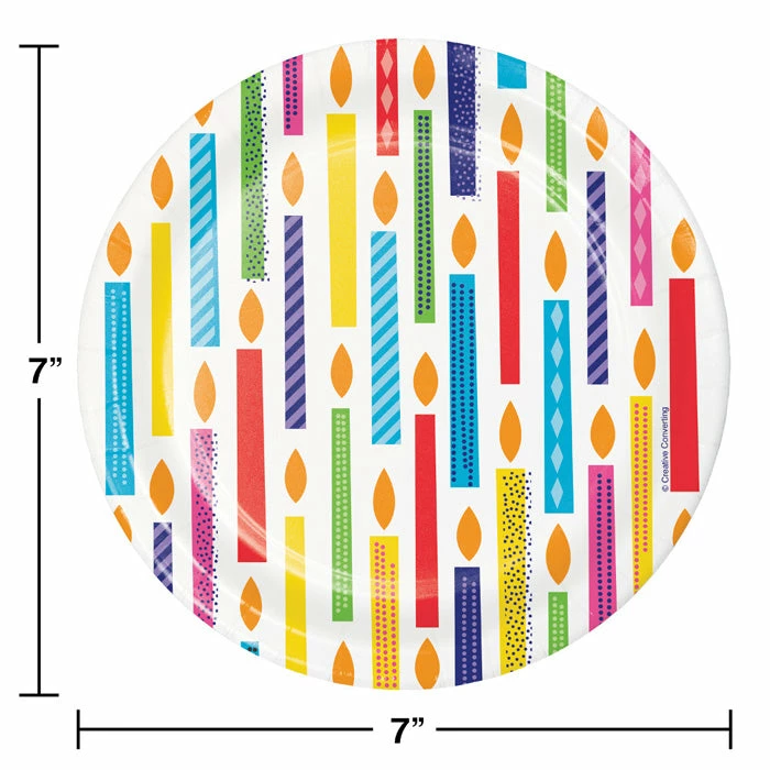Creative Converting Kids Birthday Party Themes Bright Birthday Dessert Plates, 8 Ct