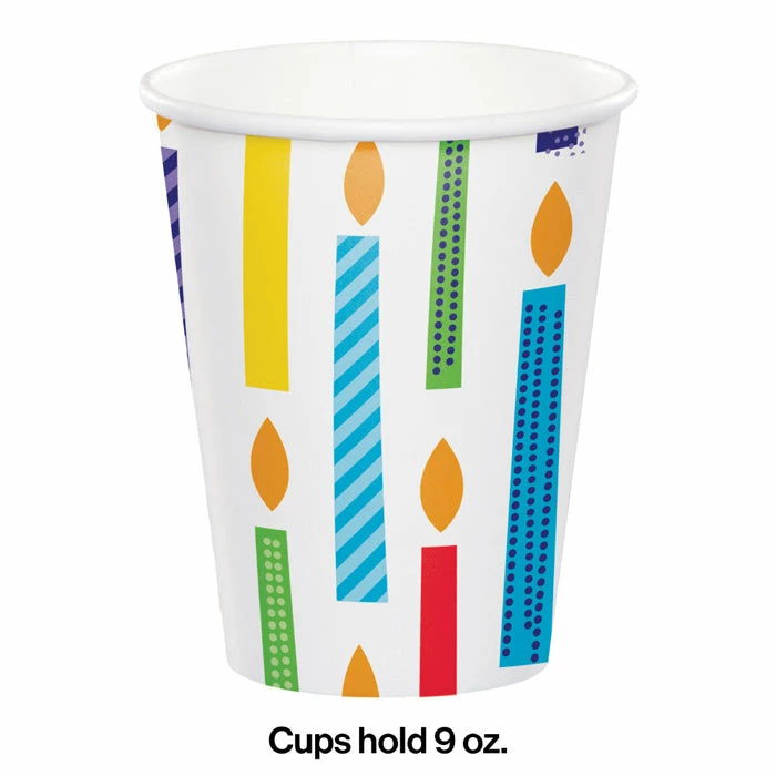 Creative Converting Bright Birthday Hot/Cold Paper Cups 9 Oz., 8 Ct