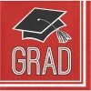 Creative Converting Graduation School Spirit Red Beverage Napkins, 36 Ct Graduation Party Supplies
