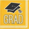 Creative Converting Graduation Party Supplies Graduation School Spirit Yellow Beverage Napkins, 36 Ct