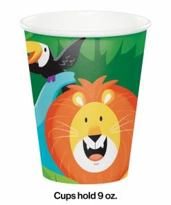 Creative Converting Jungle Safari Hot/Cold Paper Cups 9 Oz., 8 Ct Kids Birthday Party Themes