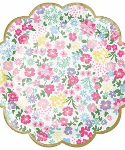 Creative Converting Floral Tea Party Scalloped Plate 7