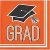 Creative Converting Graduation Party Supplies Graduation School Spirit Orange Beverage Napkins, 36 Ct