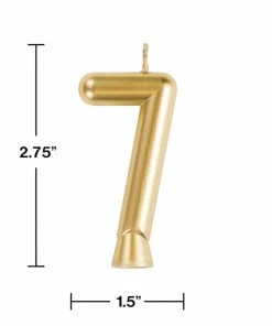 Creative Converting Gold 7 Candle Birthday Party Candles
