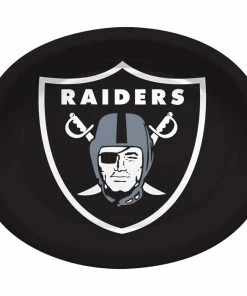 Creative Converting NFL And Football Party Supplies Las Vegas Raiders Oval Platter 10