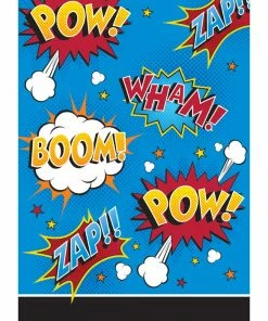 Creative Converting Kids Birthday Party Themes Superhero Slogans Favor Bags, 8 Ct