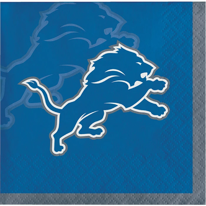 Creative Converting Detroit Lions Beverage Napkins, 16 Ct NFL And Football Party Supplies