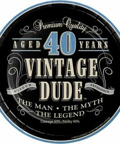 Creative Converting Vintage Dude 40th Birthday Dessert Plates, 8 Ct