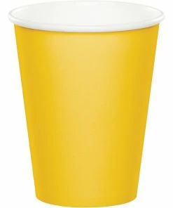 Creative Converting School Bus Yellow Hot/Cold Paper Paper Cups 9 Oz., 24 Ct Solid Color Tableware