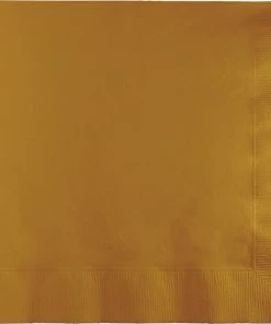 Creative Converting Glittering Gold Napkins, 20 Ct Solid Color Tableware