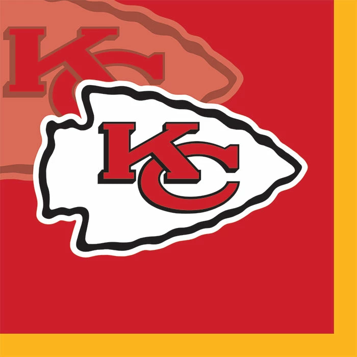 Creative Converting NFL And Football Party Supplies Kansas City Chiefs Beverage Napkins, 16 Ct
