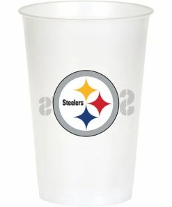 Creative Converting NFL And Football Party Supplies Pittsburgh Steelers Plastic Cup, 20Oz, 8 Ct