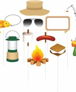 Creative Converting Camping Photo Booth Props, 10 Ct Kids Birthday Party Themes