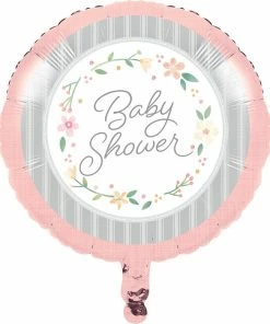 Creative Converting Baby Showers Farmhouse Floral Metallic Balloon 18"