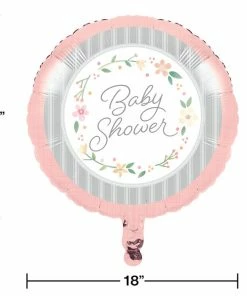 Creative Converting Baby Showers Farmhouse Floral Metallic Balloon 18"