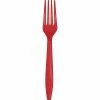 Creative Converting Solid Color Tableware Classic Red Plastic Forks, 50 Ct