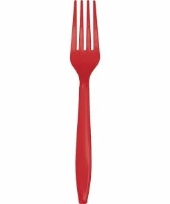 Creative Converting Solid Color Tableware Classic Red Plastic Forks, 50 Ct