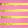 Creative Converting Toc Candy Pink Foil Luncheon Napkin 3Ply, Foil Stamp, 16 Ct Solid Color Tableware