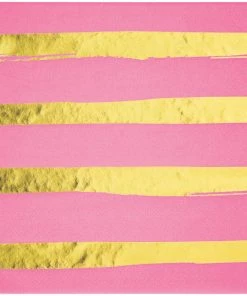 Creative Converting Toc Candy Pink Foil Luncheon Napkin 3Ply, Foil Stamp, 16 Ct Solid Color Tableware