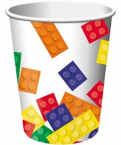 Creative Converting Kids Birthday Party Themes Block Party Hot/Cold Paper Cups 9 Oz., 8 Ct