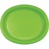 Creative Converting Solid Color Tableware Fresh Lime Oval Platter 10" X 12", 8 Ct