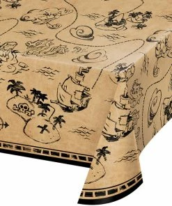 Creative Converting Kids Birthday Party Themes Pirate Treasure Plastic Tablecover All Over Print, 54