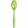 Creative Converting Solid Color Tableware Fresh Lime Green Plastic Spoons, 24 Ct