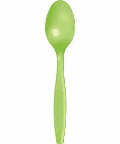 Creative Converting Solid Color Tableware Fresh Lime Green Plastic Spoons, 24 Ct