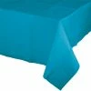 Creative Converting Solid Color Tableware Turquoise Tablecover 54"X 108" Polylined Tissue
