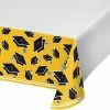 Creative Converting Graduation Party Supplies Graduation School Spirit Yellow Table Cover