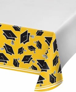Creative Converting Graduation Party Supplies Graduation School Spirit Yellow Table Cover