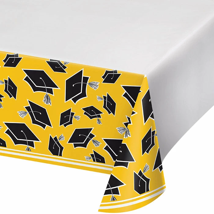 Creative Converting Graduation Party Supplies Graduation School Spirit Yellow Table Cover