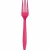 Creative Converting Hot Magenta Pink Plastic Forks, 24 Ct
