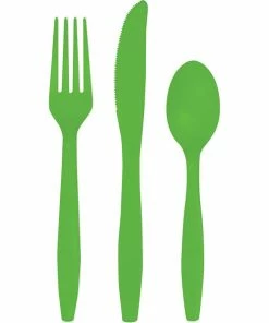 Creative Converting Fresh Lime Green Assorted Cutlery, 18 Ct Solid Color Tableware