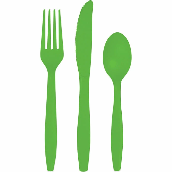Creative Converting Fresh Lime Green Assorted Cutlery, 18 Ct Solid Color Tableware