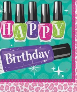 Creative Converting Sparkle Spa Party Birthday Napkins, 16 Ct