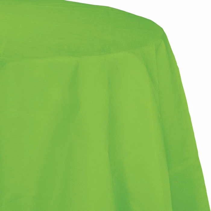 Creative Converting Solid Color Tableware Fresh Lime Tablecover, Octy Round 82" Polylined Tissue