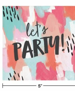 Creative Converting Brush Stroke Beverage Napkin, 3 Ply, 24 Ct Themed Tableware